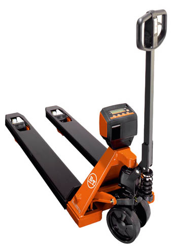 Low lifting hand pallet truck with scale for accurate weighing during load handling